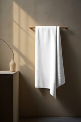 Bathroom towel png mockup, transparent design