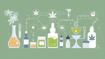 THC and CBD Extraction: From Farm to Pharmaceutical-Grade Products - obrazy, fototapety, plakaty