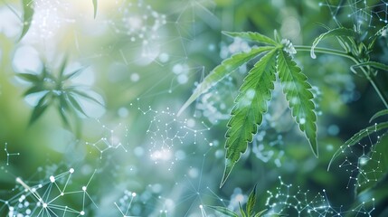 Serene Molecular Structures of CBD and THC Symbolizing Natural Mental and Physical Health Benefits - obrazy, fototapety, plakaty
