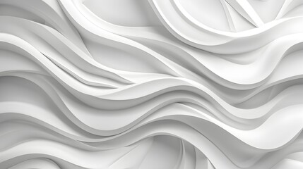 Three-Dimensional White Waves Radiating Elegance in Abstract Wall Decor