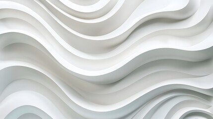 Serene Luxury: Striking 3D White Waves Wall Art