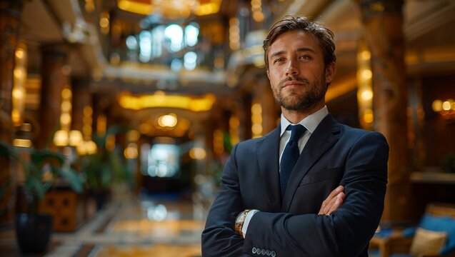 Hospitality manager ensuring guest satisfaction in a luxury hotel