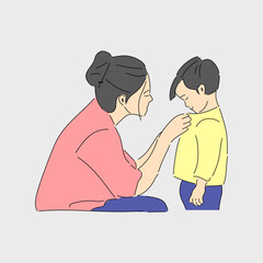 Illustration Mother’s Guidance, Child’s Assurance