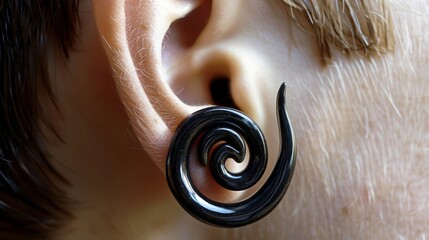 The natural spiral shape of ear whorls adds an element of balance and harmony to the overall appearance of the ear. . - obrazy, fototapety, plakaty
