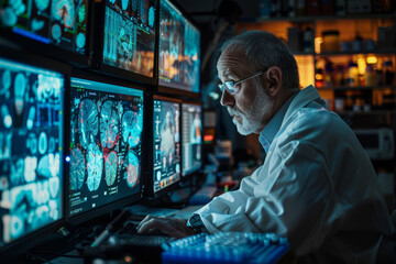 Medical Professional Analyzing Radiology Scans