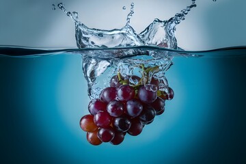 StockImage Water splash with grapes isolated in foodgraphy photography