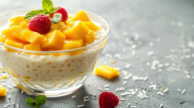 Mango tapioca pudding