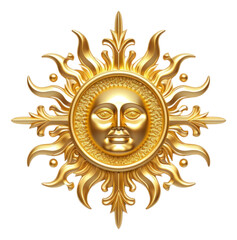 Fototapeta premium PNG Celestial sun symbol jewelry brooch gold. 