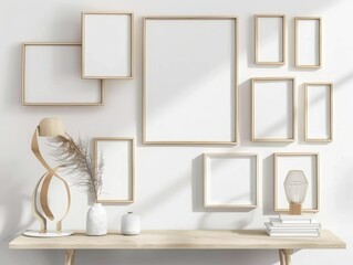 Frame mockup, Inviting Living Room Interior with Modern Furniture, high-resolution (300 DPI)