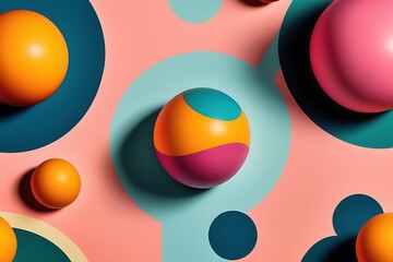 Modern 3D Vibrant Ball in Minimalist Room