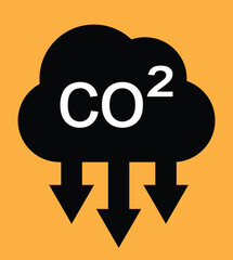 Obraz premium Reduce co2 gas icon set. carbon reduction cloud sign. cut c02 pictogram. zero carbon emission. zero greenhouse gas low co2 logo. cut carbon bubble vector.