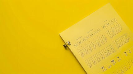 Calendar year 2024 schedule on yellow background2024 calendar planning appointment meeting concept copy spacetop view : Generative AI
