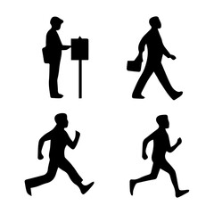 Silhouette humans in Various Poses, Captivating Human Silhouette Descriptions, Exploring Human Poses, Dynamic Human Silhouette Titles, Walking, Sitting, Running