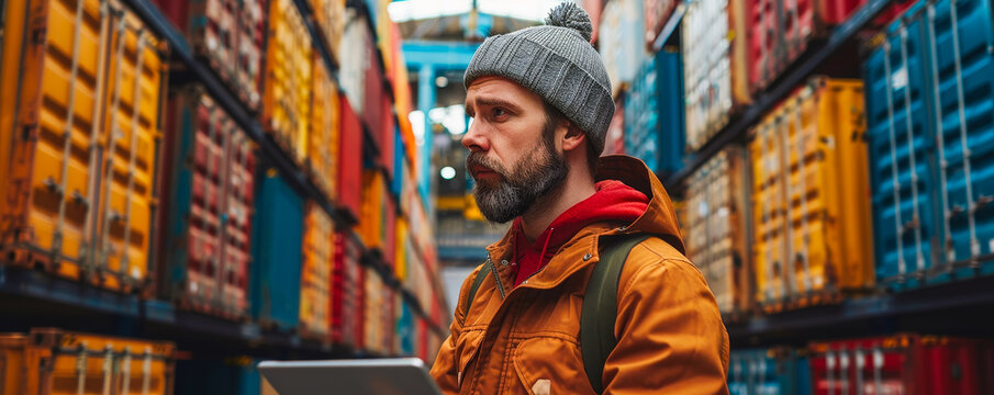 Digitally-Connected Harbor Warehouse Team: Efficient Stock Control by Diverse Professionals with Tablets Amid Containers