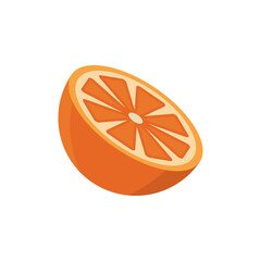 Segmented orange fruit flat vector illustration.