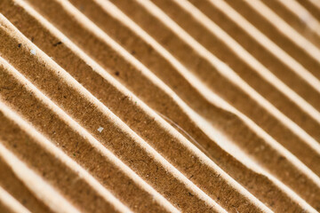Corrugated Cardboard Texture Close-Up with Shallow Depth