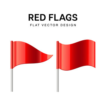 Red flag. Warning symbol. Red flag emoji vector illustration on white background.eps