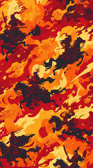 abstract fire seamless pattern