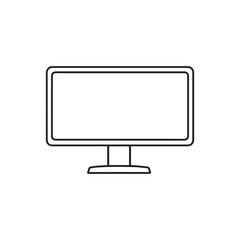 Monitor icon. Black Monitor icon on white background. Vector illustration
