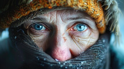 Portrait of a Homeless Woman: Emotions of Degradation, Despair and Drunkenness in Close Up  - obrazy, fototapety, plakaty