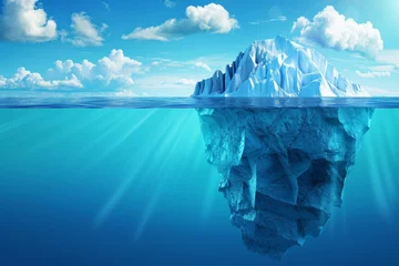 Deurstickers Antarctic iceberg  climate change, conservation, ice melt, rising seas, ozone peril in wide poster © Eva