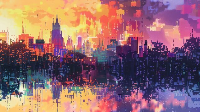 datamoshing art, datamosh effect, 16:9