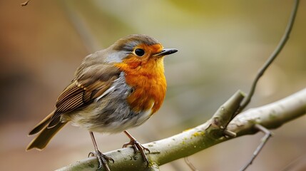 The Red Robin in the Spring Garden