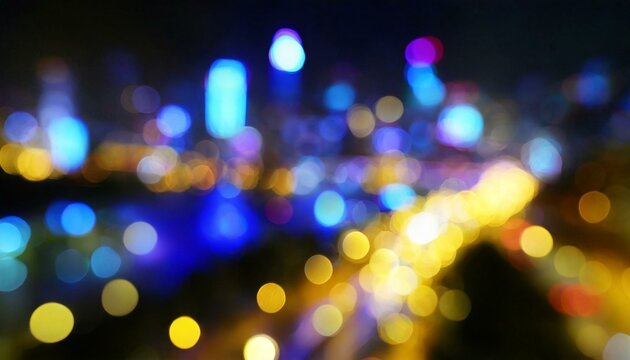 Cityscape Serenade: Bokeh Light Blur in the Night Sky