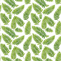 Seamless natural plant pattern with leaves