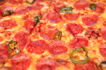 View of the pizza on the dish