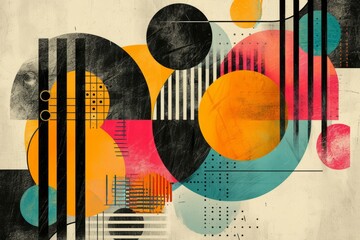 Abstract background with geometric elements illustration for your graphic design. Abstract contemporary minimalism cubism art abstractionism style illustration