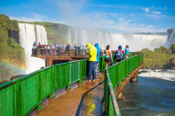 Iguazu Falls or Waterfall landscape - obrazy, fototapety, plakaty