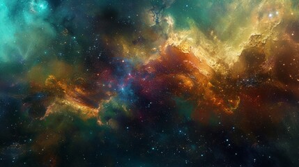 Vibrant Space Galaxy Cloud Nebula: Supernova Background