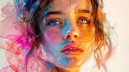 Craft a transparent portrait that exudes vibrancy and realism