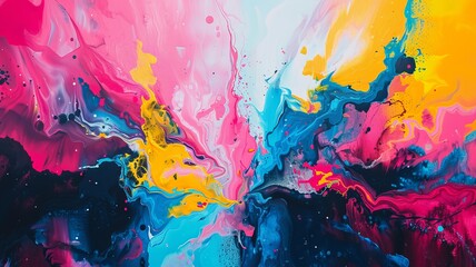 An abstract background embodying dynamic interaction through vibrant colors and fluid movement - obrazy, fototapety, plakaty