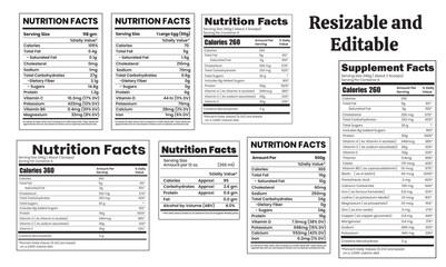 Nutrition facts Template, Nutrition facts design, Supplement facts, Vitamin facts,
