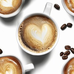 Barista Art Coffee Pattern - Beans Illustration