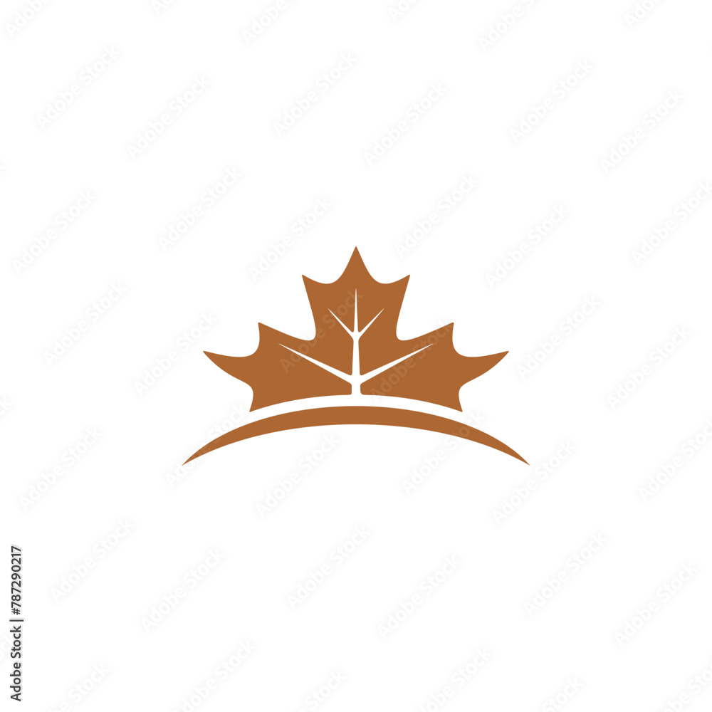 Sticker maple leaf nature logo design