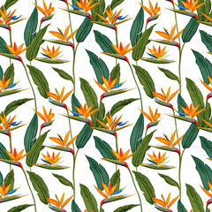 Seamless natural floral pattern with twigs and leaves