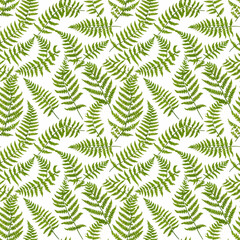 Seamless natural plant pattern with leaves