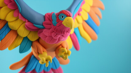 águia colorida feita de massinha demodelar 