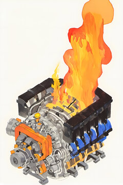 the burning engine