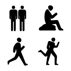 Silhouette humans in Various Poses, Captivating Human Silhouette Descriptions, Exploring Human Poses, Dynamic Human Silhouette Titles, Walking, Sitting, Running