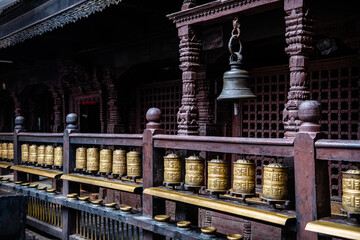views of Hiranya Varna Mahavihar temple in kathmandu - 787294401