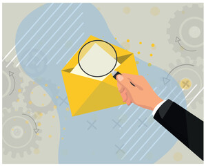 business concept illustration, vector illustration e mail, communication, newsletter, contact, creative concept web banner