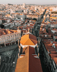 The view of Porto during sunset as sen from Clérigos tower.  © sharon