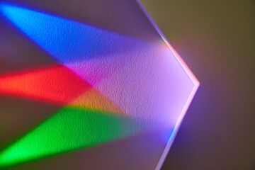 Vibrant Prism Light Dispersion on Wall and Floor