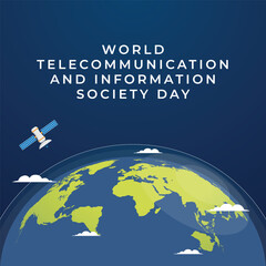 vector graphic of World Telecommunication and Information Society Day ideal for World Telecommunication and Information Society Day celebration. - obrazy, fototapety, plakaty
