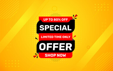 Sale banner template design vector illustration, Special offer sale tag,  sale offer banner. Sale Discount template for marketing promotion, retail, store, shop, online store, or website.