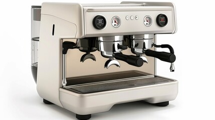 a coffee machine with a coffee pot on the side